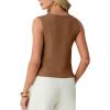 image:imageGRECERELLE Womens Summer Sleeveless Sweater Vest  100 Cotton V Neck Knit Button Down Casual Tank TopsBrown