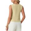 image:imageGRECERELLE Womens Summer Sleeveless Sweater Vest  100 Cotton V Neck Knit Button Down Casual Tank TopsButter Yellow