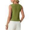image:imageGRECERELLE Womens Summer Sleeveless Sweater Vest  100 Cotton V Neck Knit Button Down Casual Tank TopsDill Green