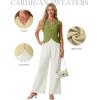 image:imageGRECERELLE Womens Summer Sleeveless Sweater Vest  100 Cotton V Neck Knit Button Down Casual Tank TopsDill Green
