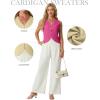 image:imageGRECERELLE Womens Summer Sleeveless Sweater Vest  100 Cotton V Neck Knit Button Down Casual Tank TopsHot Pink