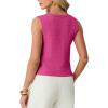 image:imageGRECERELLE Womens Summer Sleeveless Sweater Vest  100 Cotton V Neck Knit Button Down Casual Tank TopsHot Pink