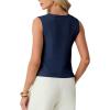 image:imageGRECERELLE Womens Summer Sleeveless Sweater Vest  100 Cotton V Neck Knit Button Down Casual Tank TopsNavy Blue