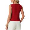 image:imageGRECERELLE Womens Summer Sleeveless Sweater Vest  100 Cotton V Neck Knit Button Down Casual Tank TopsRed