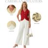 image:imageGRECERELLE Womens Summer Sleeveless Sweater Vest  100 Cotton V Neck Knit Button Down Casual Tank TopsRed