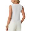 image:imageGRECERELLE Womens Summer Sleeveless Sweater Vest  100 Cotton V Neck Knit Button Down Casual Tank TopsWhite