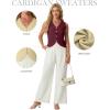 image:imageGRECERELLE Womens Summer Sleeveless Sweater Vest  100 Cotton V Neck Knit Button Down Casual Tank TopsWine Red