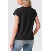 image:imageGRECERELLE Womens Summer Tops Cap Sleeve Basic Tee Shirts Casual Tank Top Loose Crew Neck 2026 Trendy Clothes S2XLAblack