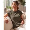 image:imageGRECERELLE Womens Summer Tops Cap Sleeve Basic Tee Shirts Casual Tank Top Loose Crew Neck 2026 Trendy Clothes S2XLArmy Green