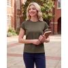 image:imageGRECERELLE Womens Summer Tops Cap Sleeve Basic Tee Shirts Casual Tank Top Loose Crew Neck 2026 Trendy Clothes S2XLArmy Green
