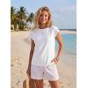 image:imageGRECERELLE Womens Summer Tops Cap Sleeve Basic Tee Shirts Casual Tank Top Loose Crew Neck 2026 Trendy Clothes S2XLAwhite