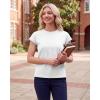 image:imageGRECERELLE Womens Summer Tops Cap Sleeve Basic Tee Shirts Casual Tank Top Loose Crew Neck 2026 Trendy Clothes S2XLAwhite