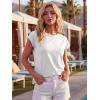 image:imageGRECERELLE Womens Summer Tops Cap Sleeve Basic Tee Shirts Casual Tank Top Loose Crew Neck 2026 Trendy Clothes S2XLAwhite