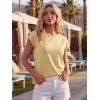image:imageGRECERELLE Womens Summer Tops Cap Sleeve Basic Tee Shirts Casual Tank Top Loose Crew Neck 2026 Trendy Clothes S2XLButter Yellow
