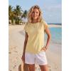 image:imageGRECERELLE Womens Summer Tops Cap Sleeve Basic Tee Shirts Casual Tank Top Loose Crew Neck 2026 Trendy Clothes S2XLButter Yellow