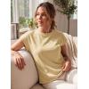 image:imageGRECERELLE Womens Summer Tops Cap Sleeve Basic Tee Shirts Casual Tank Top Loose Crew Neck 2026 Trendy Clothes S2XLButter Yellow