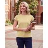 image:imageGRECERELLE Womens Summer Tops Cap Sleeve Basic Tee Shirts Casual Tank Top Loose Crew Neck 2026 Trendy Clothes S2XLButter Yellow