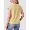 image:imageGRECERELLE Womens Summer Tops Cap Sleeve Basic Tee Shirts Casual Tank Top Loose Crew Neck 2026 Trendy Clothes S2XLButter Yellow