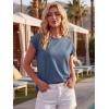 image:imageGRECERELLE Womens Summer Tops Cap Sleeve Basic Tee Shirts Casual Tank Top Loose Crew Neck 2026 Trendy Clothes S2XLDenim Blue