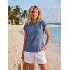 image:imageGRECERELLE Womens Summer Tops Cap Sleeve Basic Tee Shirts Casual Tank Top Loose Crew Neck 2026 Trendy Clothes S2XLDenim Blue