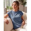 image:imageGRECERELLE Womens Summer Tops Cap Sleeve Basic Tee Shirts Casual Tank Top Loose Crew Neck 2026 Trendy Clothes S2XLDenim Blue