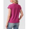 image:imageGRECERELLE Womens Summer Tops Cap Sleeve Basic Tee Shirts Casual Tank Top Loose Crew Neck 2026 Trendy Clothes S2XLHot Pink