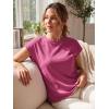 image:imageGRECERELLE Womens Summer Tops Cap Sleeve Basic Tee Shirts Casual Tank Top Loose Crew Neck 2026 Trendy Clothes S2XLHot Pink