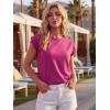 image:imageGRECERELLE Womens Summer Tops Cap Sleeve Basic Tee Shirts Casual Tank Top Loose Crew Neck 2026 Trendy Clothes S2XLHot Pink