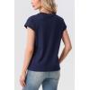 image:imageGRECERELLE Womens Summer Tops Cap Sleeve Basic Tee Shirts Casual Tank Top Loose Crew Neck 2026 Trendy Clothes S2XLNavy Blue