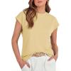 image:imageGRECERELLE Womens Summer Tops Cap Sleeve Basic Tee Shirts Casual Tank Top Loose Crew Neck 2026 Trendy Clothes S2XLButter Yellow