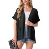 image:imageGRECERELLE Short Sleeve Cardigan for Women Lightweight Summer with Pockets Open Front Casual Beach Cover Ups 2026Ablack