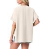 image:imageGRECERELLE Short Sleeve Cardigan for Women Lightweight Summer with Pockets Open Front Casual Beach Cover Ups 2026Aivory White