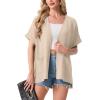 image:imageGRECERELLE Short Sleeve Cardigan for Women Lightweight Summer with Pockets Open Front Casual Beach Cover Ups 2026Apricot