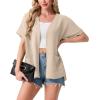 image:imageGRECERELLE Short Sleeve Cardigan for Women Lightweight Summer with Pockets Open Front Casual Beach Cover Ups 2026Apricot