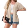 image:imageGRECERELLE Short Sleeve Cardigan for Women Lightweight Summer with Pockets Open Front Casual Beach Cover Ups 2026Apricot