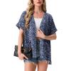 image:imageGRECERELLE Short Sleeve Cardigan for Women Lightweight Summer with Pockets Open Front Casual Beach Cover Ups 2026Blue Small Flower