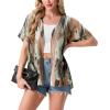 image:imageGRECERELLE Short Sleeve Cardigan for Women Lightweight Summer with Pockets Open Front Casual Beach Cover Ups 2026Camou Green Pink