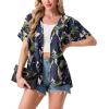 image:imageGRECERELLE Short Sleeve Cardigan for Women Lightweight Summer with Pockets Open Front Casual Beach Cover Ups 2026Colorful Banana Leaf