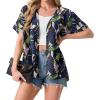 image:imageGRECERELLE Short Sleeve Cardigan for Women Lightweight Summer with Pockets Open Front Casual Beach Cover Ups 2026Colorful Banana Leaf