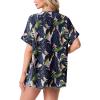 image:imageGRECERELLE Short Sleeve Cardigan for Women Lightweight Summer with Pockets Open Front Casual Beach Cover Ups 2026Colorful Banana Leaf