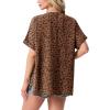 image:imageGRECERELLE Short Sleeve Cardigan for Women Lightweight Summer with Pockets Open Front Casual Beach Cover Ups 2026Leopard Print Coffee