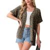 image:imageGRECERELLE Short Sleeve Cardigan for Women Lightweight Summer with Pockets Open Front Casual Beach Cover Ups 2026Leopard Print Dark Khaki