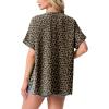 image:imageGRECERELLE Short Sleeve Cardigan for Women Lightweight Summer with Pockets Open Front Casual Beach Cover Ups 2026Leopard Print Dark Khaki