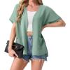 image:imageGRECERELLE Short Sleeve Cardigan for Women Lightweight Summer with Pockets Open Front Casual Beach Cover Ups 2026Mint Green