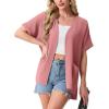 image:imageGRECERELLE Short Sleeve Cardigan for Women Lightweight Summer with Pockets Open Front Casual Beach Cover Ups 2026Peach Pink