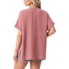 image:imageGRECERELLE Short Sleeve Cardigan for Women Lightweight Summer with Pockets Open Front Casual Beach Cover Ups 2026Peach Pink