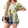 image:imageGRECERELLE Short Sleeve Cardigan for Women Lightweight Summer with Pockets Open Front Casual Beach Cover Ups 2026White Pineapple