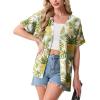 image:imageGRECERELLE Short Sleeve Cardigan for Women Lightweight Summer with Pockets Open Front Casual Beach Cover Ups 2026White Pineapple