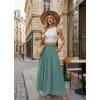 image:imageGRECERELLE Womens Boho Maxi Skirt Elastic High Waist Tiered ALine Casual Summer Flowy Asymmetric Long Skirts with PocketsAqua Sea