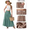 image:imageGRECERELLE Womens Boho Maxi Skirt Elastic High Waist Tiered ALine Casual Summer Flowy Asymmetric Long Skirts with PocketsAqua Sea